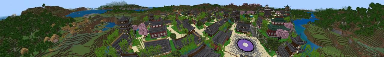 Panorama of the Minecraft Bedrock Marketplace product Ninja Kingdom created by MobBlocks.