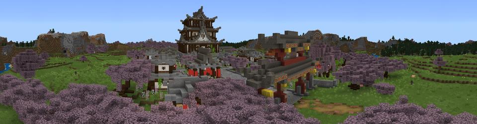 Panorama of the Minecraft Bedrock Marketplace product Ninja Town created by MobBlocks.