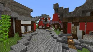 Screenshot of the Minecraft Bedrock Marketplace product Ninja Town created by MobBlocks.