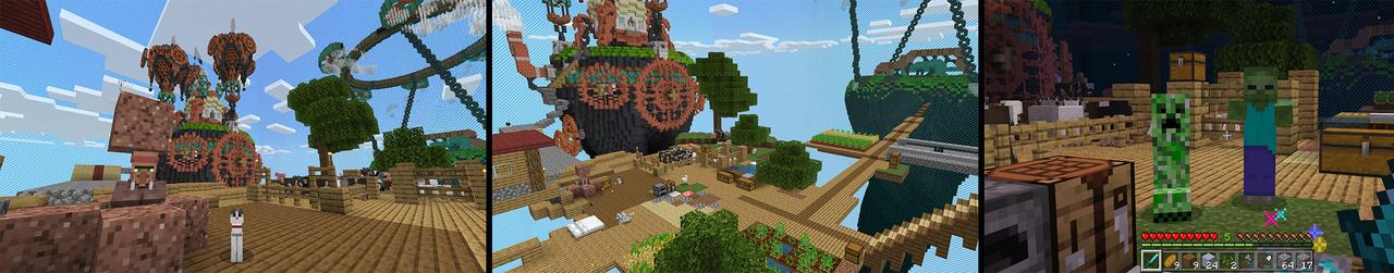 Panorama of the Minecraft Bedrock Marketplace product One Block Captive created by MobBlocks.