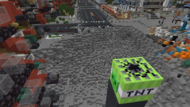 Screenshot of the Minecraft Bedrock Marketplace product OP TNT created by MobBlocks.