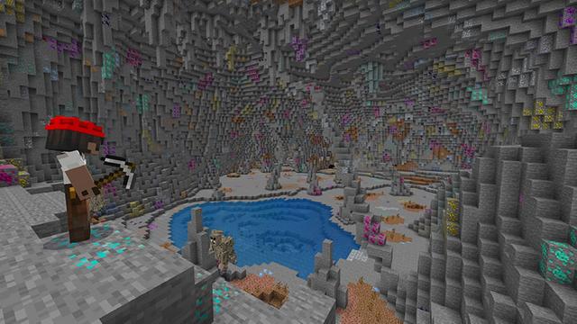 Screenshot of the Minecraft Bedrock Marketplace product Ores Galore created by MobBlocks.