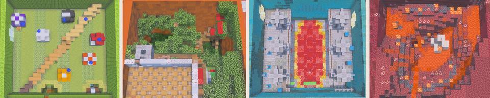 Panorama of the Minecraft Bedrock Marketplace product Parkour Grid created by MobBlocks.