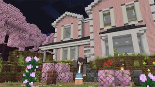 Screenshot of the Minecraft Bedrock Marketplace product Pink Village created by MobBlocks.