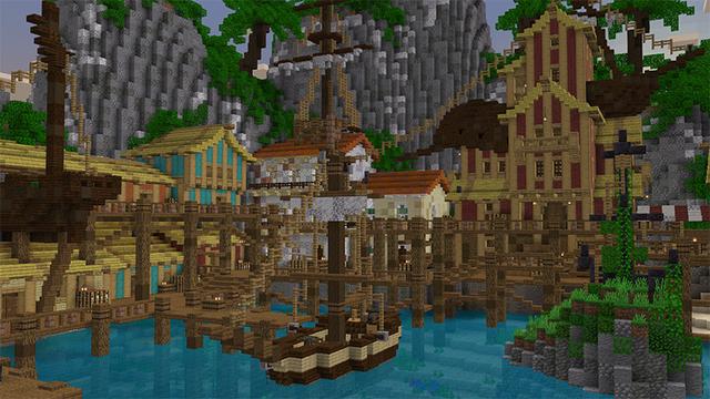 Screenshot of the Minecraft Bedrock Marketplace product Pirate Base created by MobBlocks.