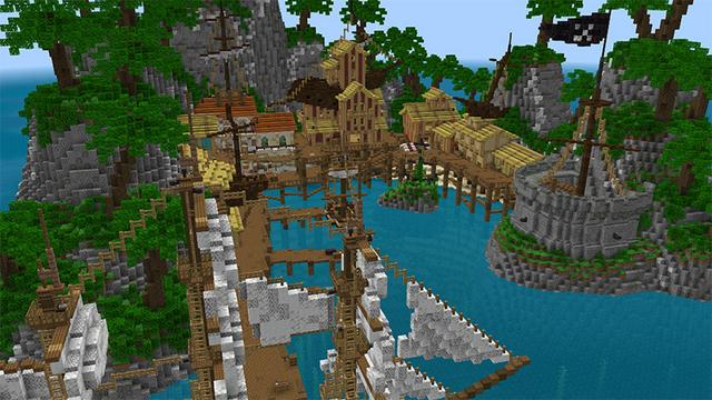 Screenshot of the Minecraft Bedrock Marketplace product Pirate Base created by MobBlocks.