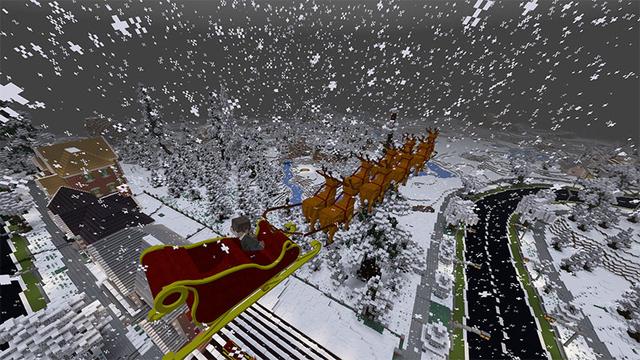 Screenshot of the Minecraft Bedrock Marketplace product Santa's Lucky Blocks created by MobBlocks.