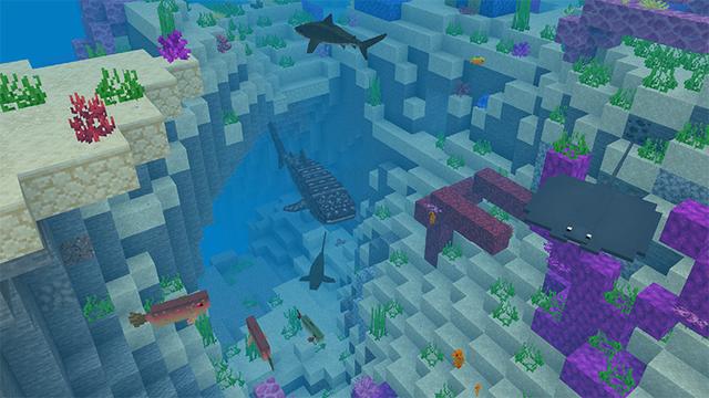 Screenshot of the Minecraft Bedrock Marketplace product Sea Life Island created by MobBlocks.