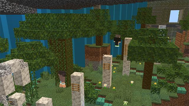 Screenshot of the Minecraft Bedrock Marketplace product Spiral Parkour created by MobBlocks.