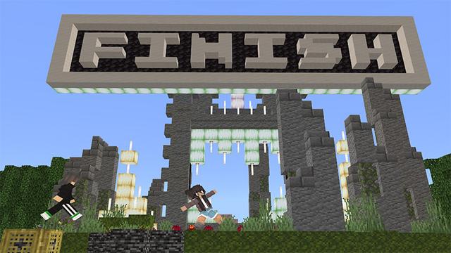 Screenshot of the Minecraft Bedrock Marketplace product Spiral Parkour created by MobBlocks.