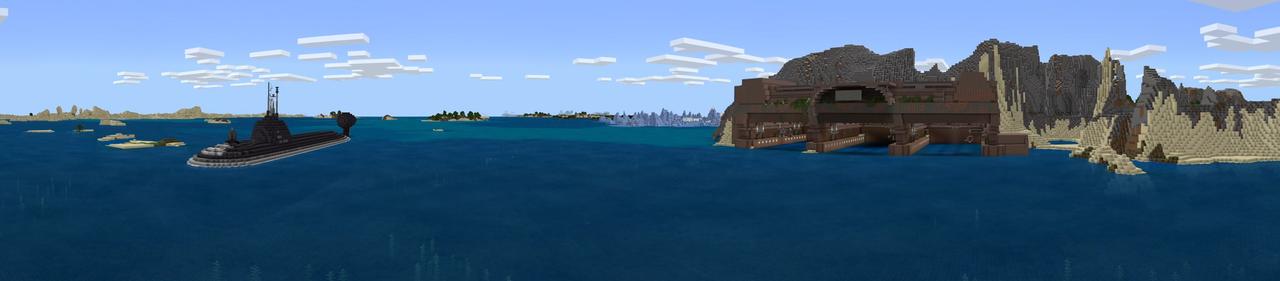 Panorama of the Minecraft Bedrock Marketplace product Submarine Base created by MobBlocks.