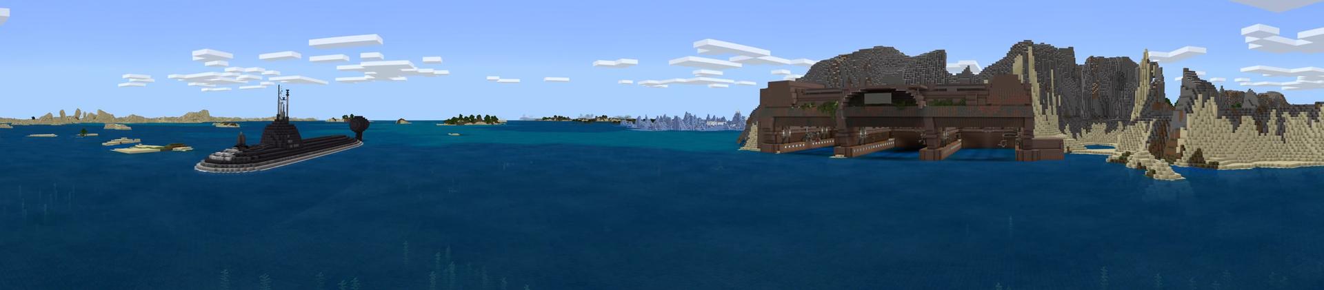 Panorama of the Minecraft Bedrock Marketplace product Submarine Base created by MobBlocks.
