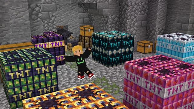 Screenshot of the Minecraft Bedrock Marketplace product TNT Add-On created by MobBlocks.