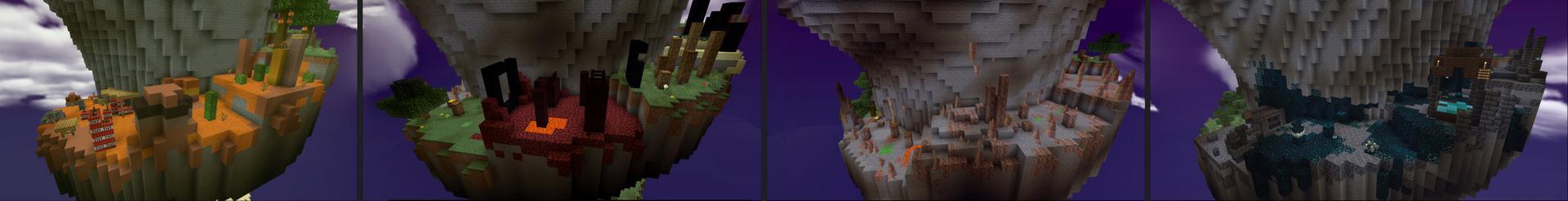 Panorama of the Minecraft Bedrock Marketplace product Tornado Parkour created by MobBlocks.