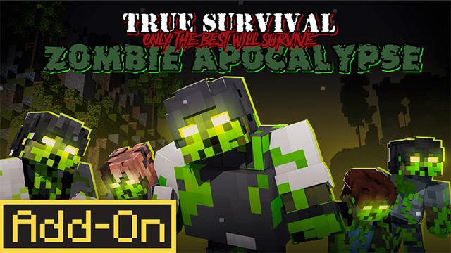 Thumbnail of the Minecraft Bedrock Marketplace product True Survival Zombie Apocalypse Add-Ons created by MobBlocks.