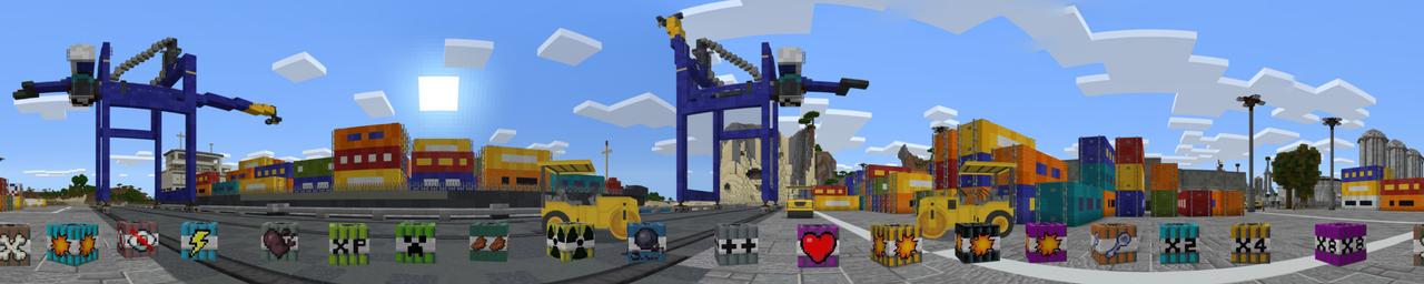 Panorama of the Minecraft Bedrock Marketplace product Upgraded TNT created by MobBlocks.