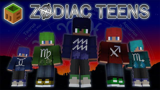 Thumbnail of the Minecraft Bedrock Marketplace product Zodiac Teens created by MobBlocks.