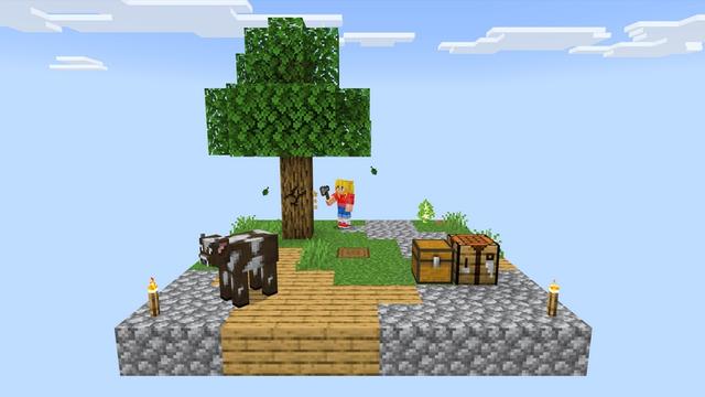 Screenshot of the Minecraft Bedrock Marketplace product One Block+ created by Mod Block.