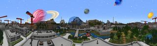 Panorama of the Minecraft Bedrock Marketplace product Colony Roleplay created by Monster Egg Studios.