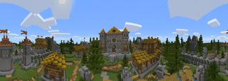 Panorama of the Minecraft Bedrock Marketplace product Hidden Village created by Monster Egg Studios.