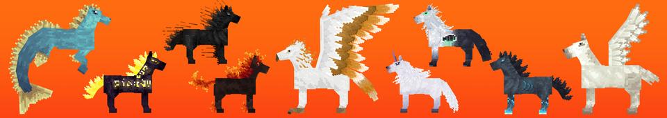 Panorama of the Minecraft Bedrock Marketplace product Horses+ created by Monster Egg Studios.