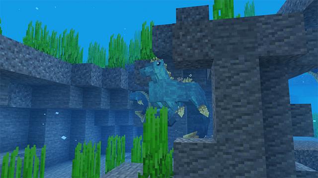 Screenshot of the Minecraft Bedrock Marketplace product Horses+ created by Monster Egg Studios.