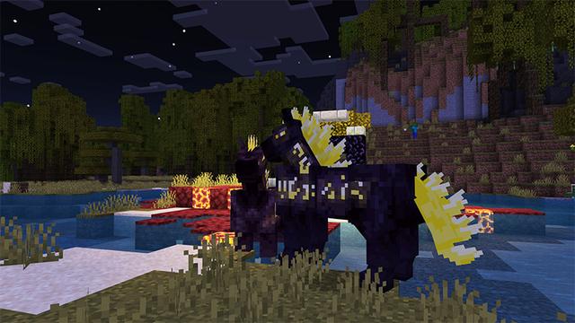 Screenshot of the Minecraft Bedrock Marketplace product Horses+ created by Monster Egg Studios.