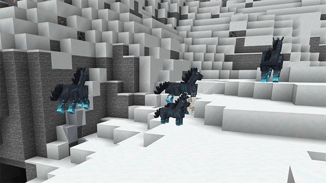 Screenshot of the Minecraft Bedrock Marketplace product Horses+ created by Monster Egg Studios.