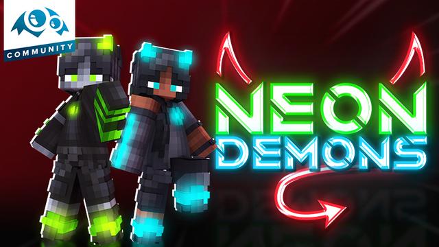 Thumbnail of the Minecraft Bedrock Marketplace product Neon Demons created by Monster Egg Studios.