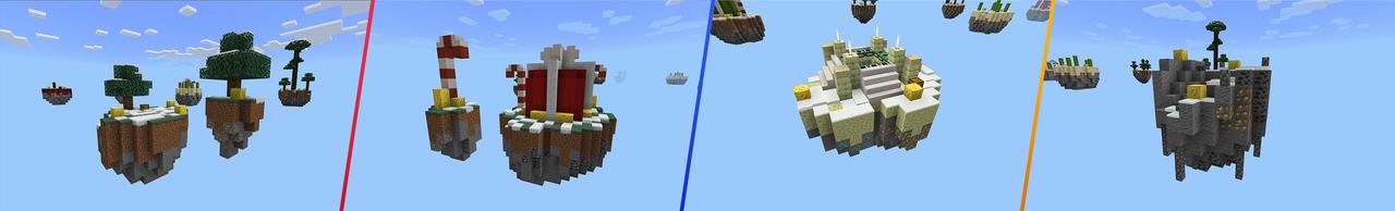 Panorama of the Minecraft Bedrock Marketplace product New Year Lucky Skyblock created by Monster Egg Studios.