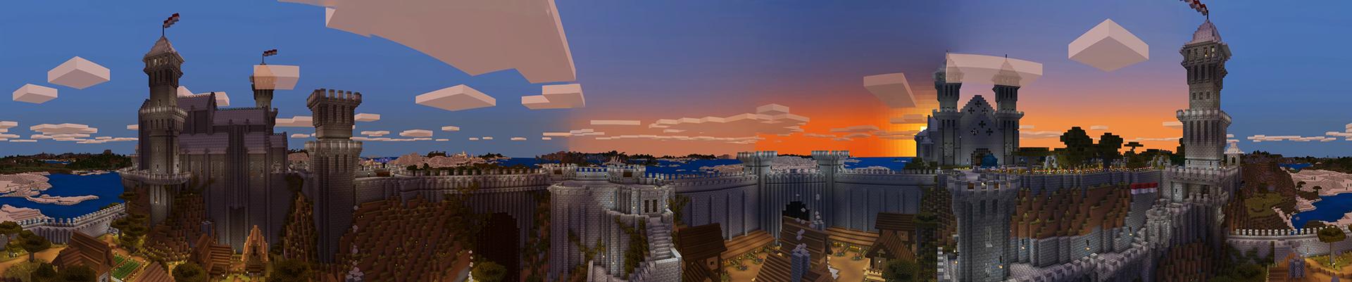 Panorama of the Minecraft Bedrock Marketplace product Ridgedale created by Monster Egg Studios.