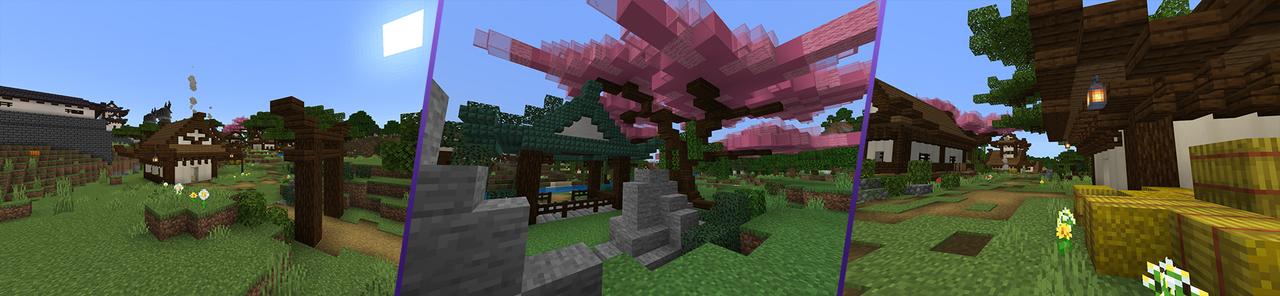 Panorama of the Minecraft Bedrock Marketplace product Samurai Sanctuary created by Monster Egg Studios.
