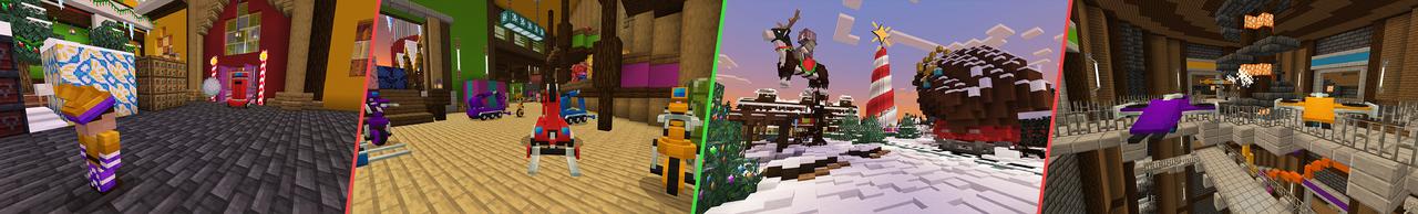 Panorama of the Minecraft Bedrock Marketplace product Save the Holidays! created by Monster Egg Studios.