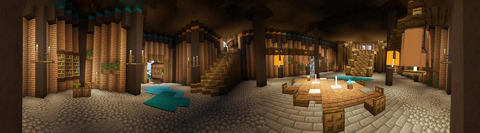 Panorama of the Minecraft Bedrock Marketplace product Seaport created by Monster Egg Studios.