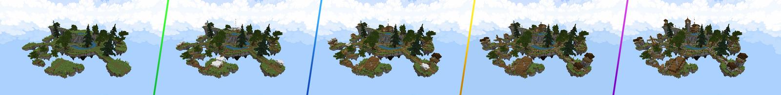 Panorama of the Minecraft Bedrock Marketplace product Skyblock Tycoon+ created by Monster Egg Studios.