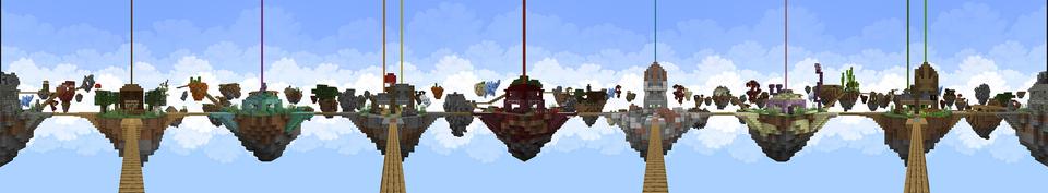 Panorama of the Minecraft Bedrock Marketplace product Skyblock Tycoon created by Monster Egg Studios.