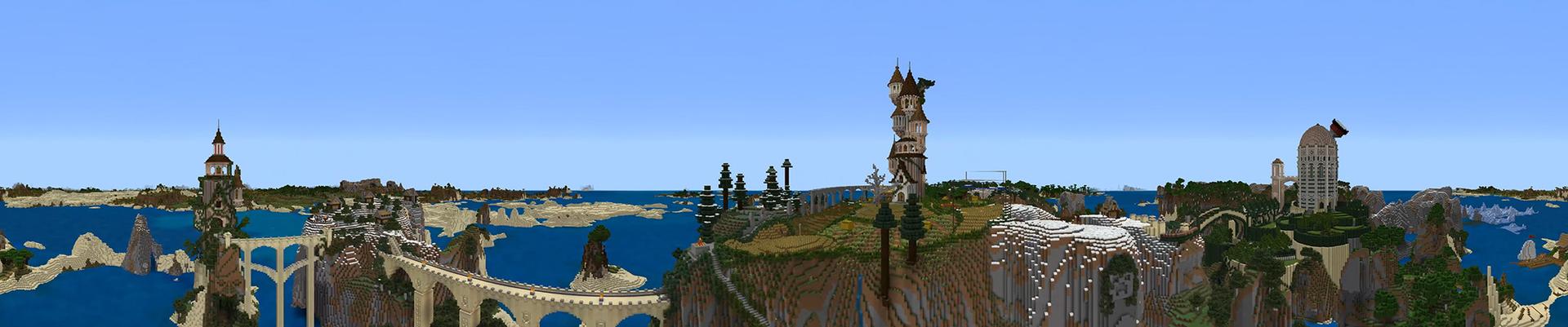 Panorama of the Minecraft Bedrock Marketplace product Wizards Keep created by Monster Egg Studios.