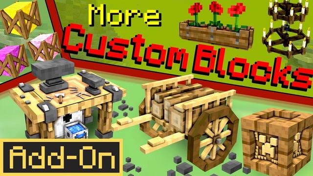 Thumbnail of the Minecraft Bedrock Marketplace product More Custom Blocks Add-On created by MrAniman2.