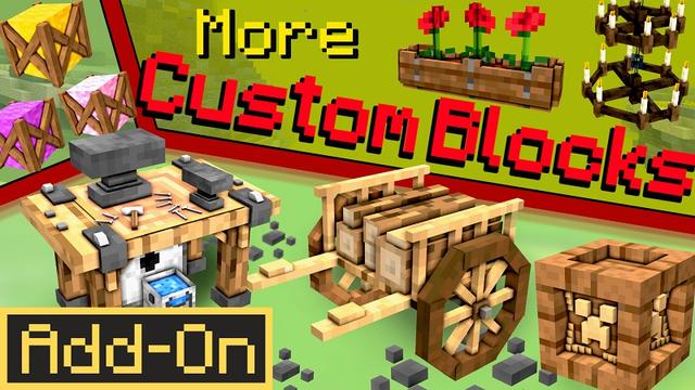 Thumbnail of the Minecraft Bedrock Marketplace product More Custom Blocks Add-On created by MrAniman2.