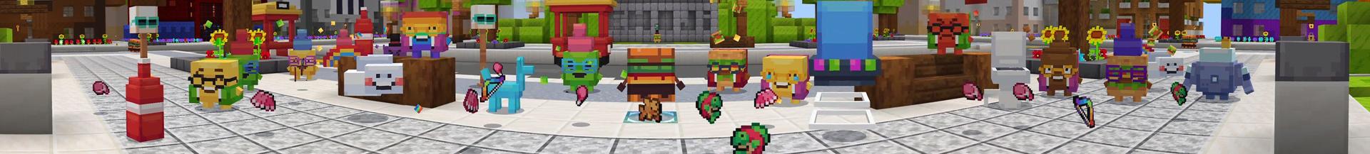 Panorama of the Minecraft Bedrock Marketplace product Emoji Pets created by Mush Co.