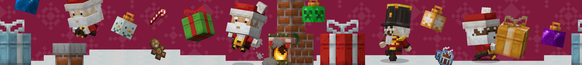 Panorama of the Minecraft Bedrock Marketplace product Holiday Helpers created by Mush Co.