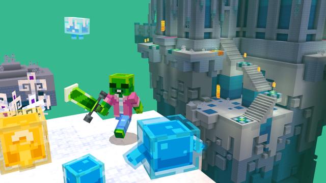 Screenshot of the Minecraft Bedrock Marketplace product One Slime Block Adventure created by Mush Co.