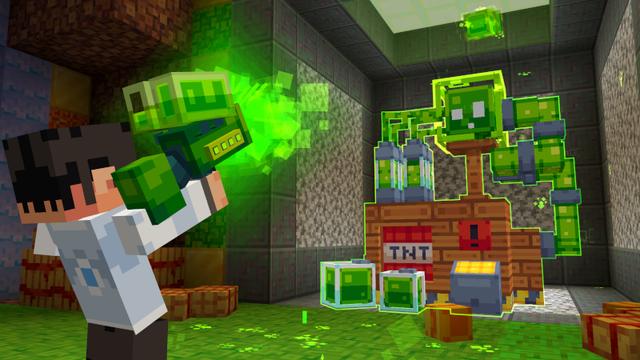 Screenshot of the Minecraft Bedrock Marketplace product One Slime Block Adventure created by Mush Co.