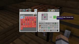 Screenshot of the Minecraft Bedrock Marketplace product Survival Boomerangs created by Mush Co.