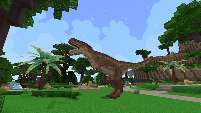 Screenshot of the Minecraft Bedrock Marketplace product Among Dinosaurs created by Mythicus.