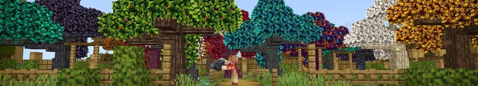 Panorama of the Minecraft Bedrock Marketplace product CUSTOM TREES created by Mythicus.