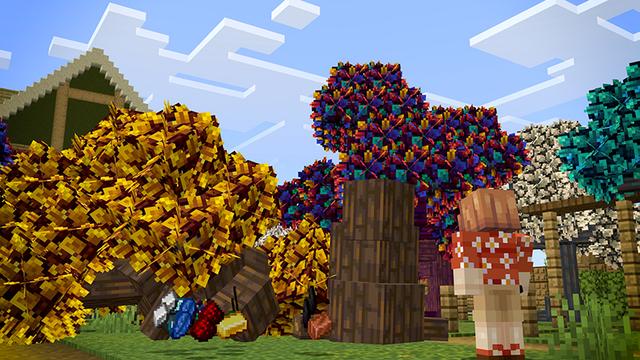 Screenshot of the Minecraft Bedrock Marketplace product CUSTOM TREES created by Mythicus.