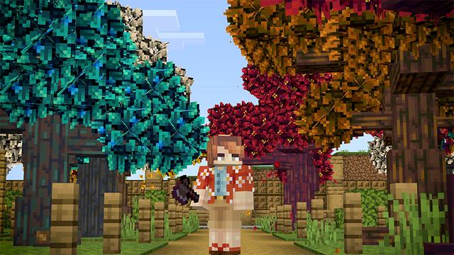 Screenshot of the Minecraft Bedrock Marketplace product CUSTOM TREES created by Mythicus.