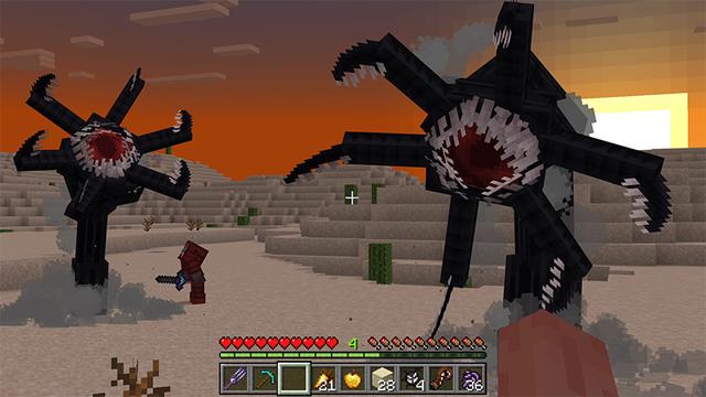 Screenshot of the Minecraft Bedrock Marketplace product HORROR SURVIVAL Add-On created by Mythicus.