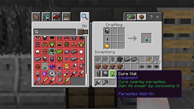 Screenshot of the Minecraft Bedrock Marketplace product PARASITE OUTBREAK Add-On created by Mythicus.